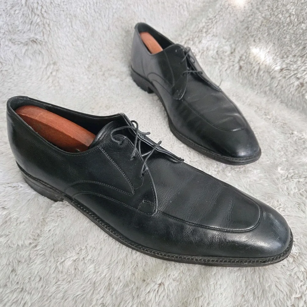 FREEMAN Free Flex Men's Sz 13 AAA Black Dressy Leather Formal Shoes Lace‎ Up
